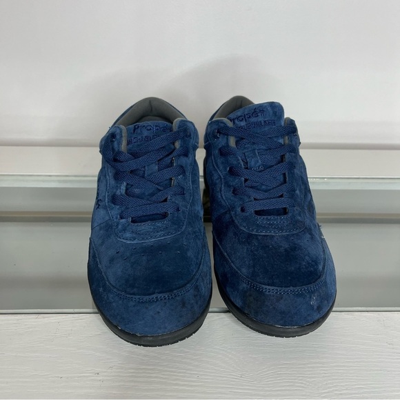 Propet Women's Size 9.5 Washable Walker Sneaker Slip-Resistant Blue Suede Shoe - Picture 2 of 11